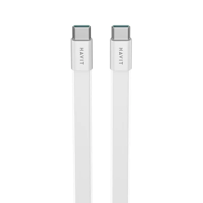 Gambar Havit Kabel Charger USB-C To USB-C Ultra Thin 1 Meter 60 Watt CB6380 - Putih