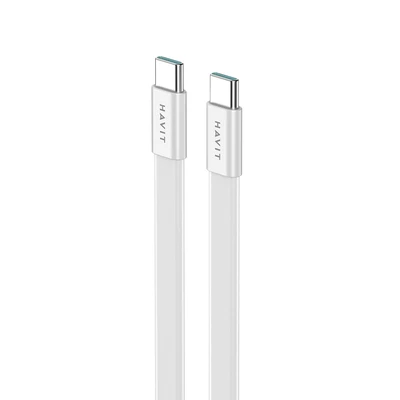 Gambar Havit Kabel Charger USB-C To USB-C Ultra Thin 1 Meter 60 Watt CB6380 - Putih