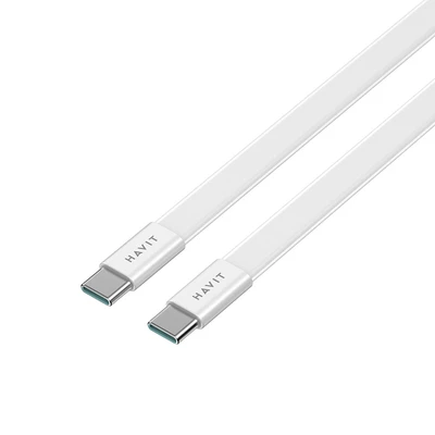 Gambar Havit Kabel Charger USB-C To USB-C Ultra Thin 1 Meter 60 Watt CB6380 - Putih