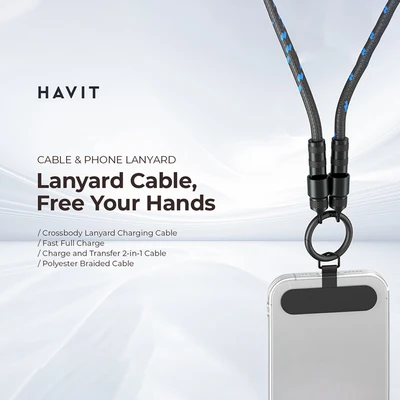 Gambar Havit Kabel Charger USB-C To USB-C Strap 1.2 Meter 60 Watt CB6340 - Hitam