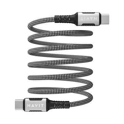 Gambar Havit Kabel Charger USB-C To USB-C Magnetic 1 Meter 60 Watt CB6297 - Hitam