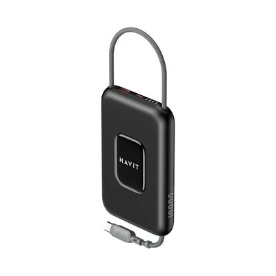 Gambar Havit Power Bank Dengan Kabel 10000 mAh PB32 - Hitam
