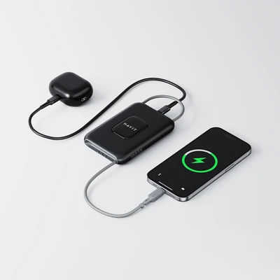 Gambar Havit Power Bank Dengan Kabel 10000 mAh PB32 - Hitam