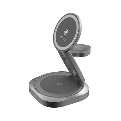 Gambar Havit Charger Wireless 3-in-1 W3111 - Abu-Abu