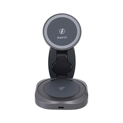 Gambar Havit Charger Wireless 3-in-1 W3111 - Abu-Abu