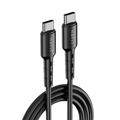 Gambar Havit Kabel Charger USB-C To USB-C PVC 1 Meter 60 Watt CB6235 - Hitam