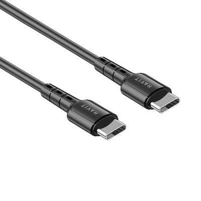 Gambar Havit Kabel Charger USB-C To USB-C PVC 1 Meter 60 Watt CB6235 - Hitam