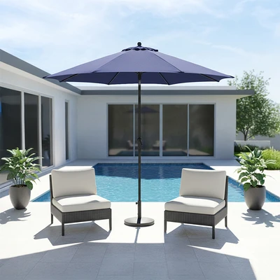Gambar Payung Taman Patio Aluminium 2.7 Meter - Biru Tua