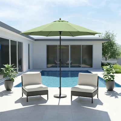 Gambar Payung Taman Patio Aluminium 2.7 Meter - Hijau