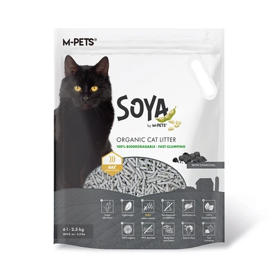 Gambar M-Pets Soya Pasir Kucing Organik Charcoal 6 Liter