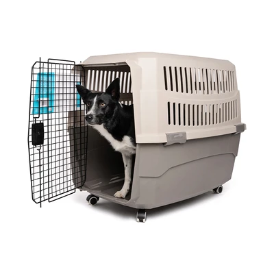 Gambar M-Pets Kandang Travel Portable Anjing 92.5x61x66 cm - Abu-Abu