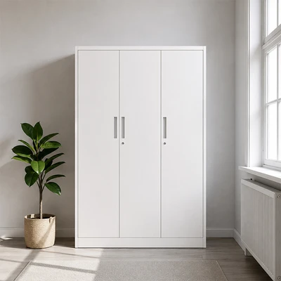Gambar Informa Kiev Lemari Pakaian Metal 3 Pintu 120x45x180 cm - Putih