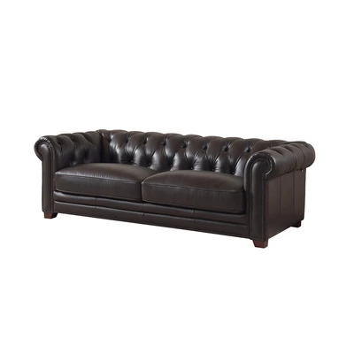 Gambar Ferrara Orlando Sofa Kulit 3 Seater - Cokelat Caramel
