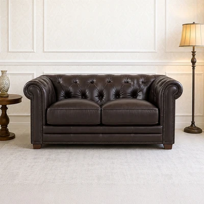 Gambar Ferrara Orlando Sofa Kulit 2 Seater - Cokelat Caramel