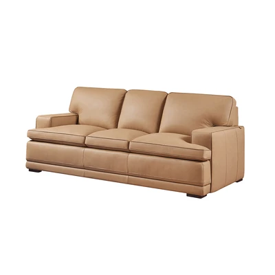 Gambar Ferrara Allen Sofa Kulit 3 Seater - Cokelat Tan