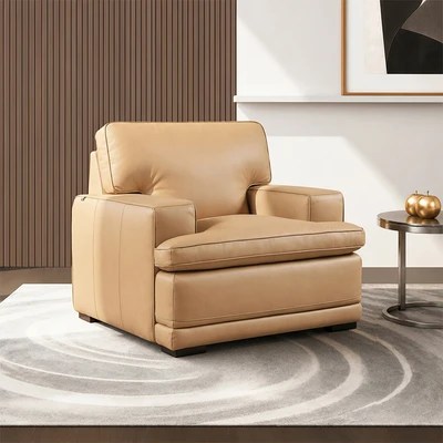Gambar Ferrara Allen Sofa Kulit 1 Seater - Cokelat Tan