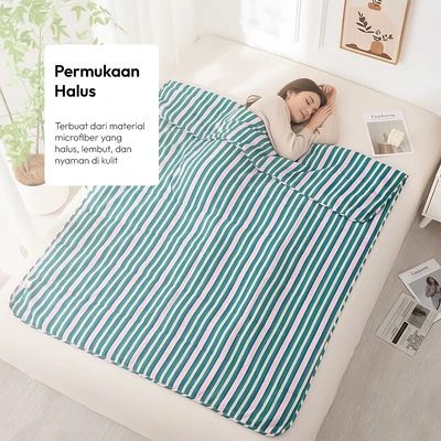 Gambar Informa 130x180 cm Bed Cover Microfiber Zip Nap Vivace - Hijau