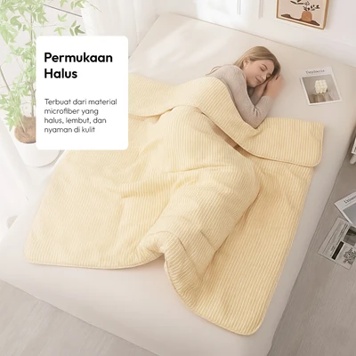 Gambar Informa 130x180 cm Bed Cover Microfiber Zip Nap Limonata - Kuning