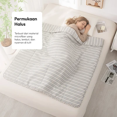 Gambar Informa 130x180 cm Bed Cover Microfiber Zip Nap Riviera - Biru