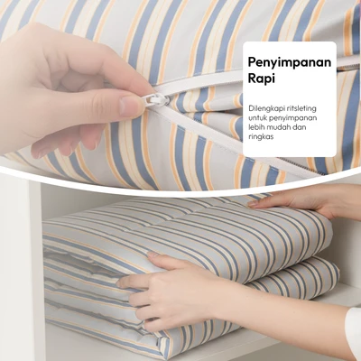 Gambar Informa 130x180 cm Bed Cover Microfiber Zip Nap Riviera - Biru