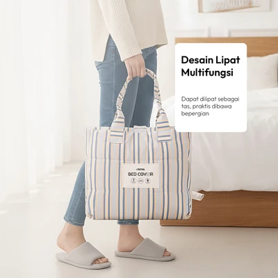 Gambar Informa 130x180 cm Bed Cover Microfiber Zip Nap Riviera - Biru