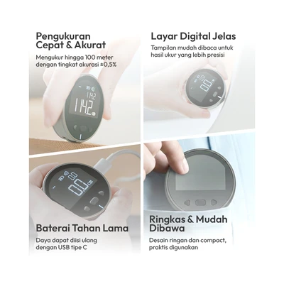 Gambar Maxbuilt 100 mtr Meteran Digital Elektronik - Hitam