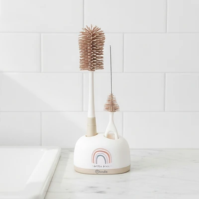 Gambar Kindla Set Sikat Botol Dengan Rainbow Stand - Krem Beige