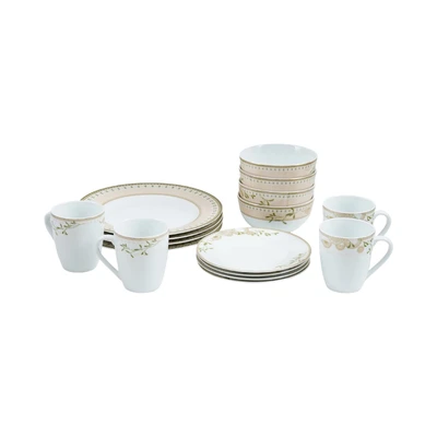 Gambar Delicia Perlengkapan Makan Porcelain Premium Set 16 pcs - Peachy