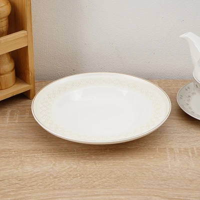 Gambar Delicia Glady Mangkuk Piring Sup Bone China 22 cm - Putih