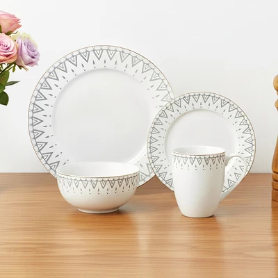 Gambar Delicia Shania Perlengkapan Makan Bone China Set 8 pcs - Putih