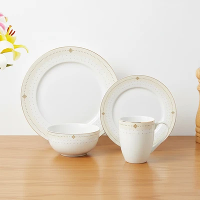 Gambar Delicia Haruka Perlengkapan Makan Bone China Set 8 pcs - Putih