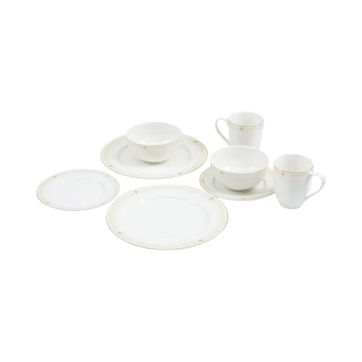Gambar Delicia Haruka Perlengkapan Makan Bone China Set 8 pcs - Putih