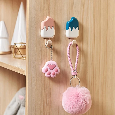 Gambar Stora Gantungan Dinding Serbaguna Permanen Ice Cream Set 2 Pcs - Pink/Biru