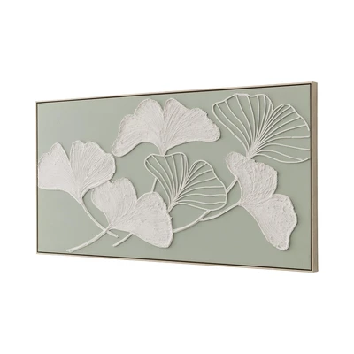 Gambar Informa Lukisan Kanvas Handmade Oil Paint Ginkgo 140x70 cm - Mix