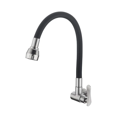 Gambar Fosa Keran Dapur Dinding Flexible Stainless Steel - Silver