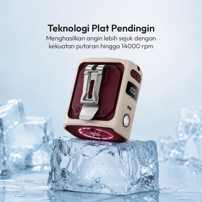 Gambar Azko Kipas Angin Klip Rechargeable 8000 mAh - Merah