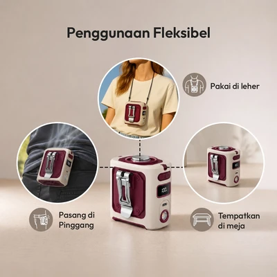Gambar Azko Kipas Angin Klip Rechargeable 8000 mAh - Merah