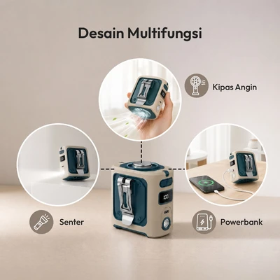 Gambar Azko Kipas Angin Klip Rechargeable 8000 mAh - Hijau