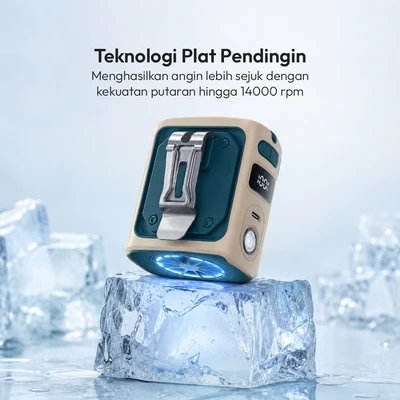 Gambar Azko Kipas Angin Klip Rechargeable 8000 mAh - Hijau