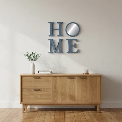 Gambar Informa Hiasan Dinding Home Kaca & Plastik 22.5x22.5 cm Set 4 Pcs - Biru