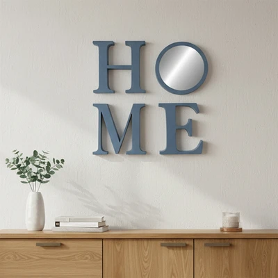 Gambar Informa Hiasan Dinding Home Kaca & Plastik 22.5x22.5 cm Set 4 Pcs - Biru