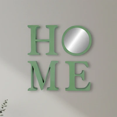 Gambar Informa Hiasan Dinding Home Kaca & Plastik 22.5x22.5 cm Set 4 Pcs - Hijau