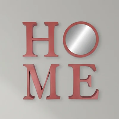 Gambar Informa Hiasan Dinding Home Kaca & Plastik 22.5x22.5 cm Set 4 Pcs - Merah