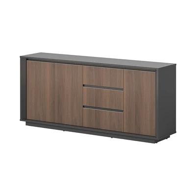 Gambar Sunon Maxim Credenza Kabinet - Cokelat Walnut/Abu-Abu
