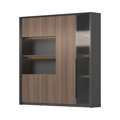 Gambar Sunon Maxim Kabinet High - Cokelat Walnut/Abu-Abu