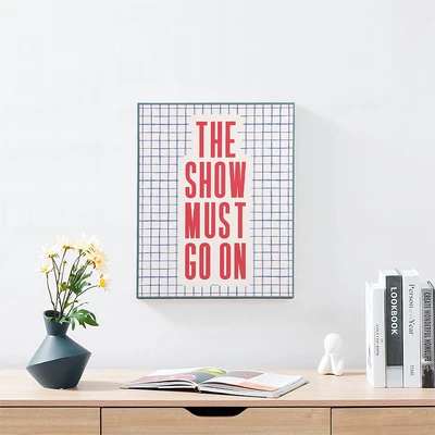 Gambar Informa Hiasan Dinding Kanvas Print Word The Show Must Go On 40x50 cm - Mix