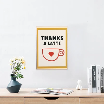 Gambar Informa Hiasan Dinding Kanvas Print Thanks A Latte 30x40 cm - Mix