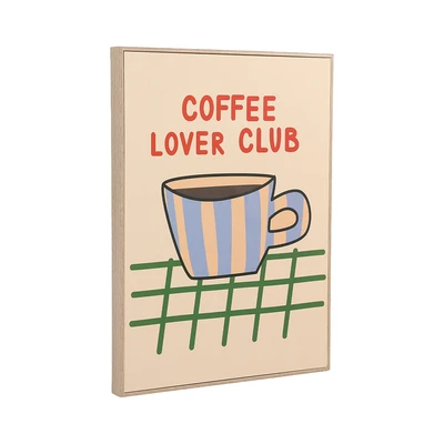 Gambar Informa Hiasan Dinding Kanvas Print Coffee Lover Club 30x40 cm - Cokelat