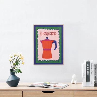 Gambar Informa Hiasan Dinding Kanvas Print Coffee Buongiorno 30x40 cm - Cokelat