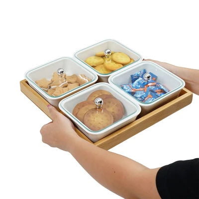 Gambar Appetite Tyla Wadah saji Dengan Nampan Set 5 pcs - Putih